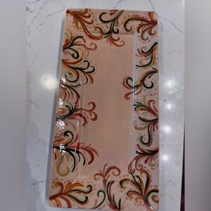 Colorful Swirl Design Rectangular Tray